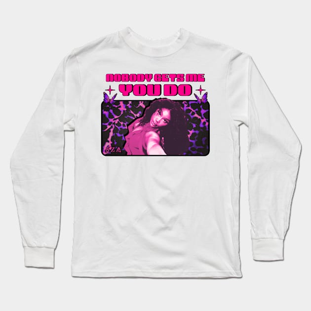 SZA - Nobody Gets Me You Do - Vintage Y2K Style Long Sleeve T-Shirt by GFXbyMillust